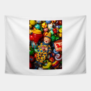 Clown Toy With Top And Marbles Tapestry