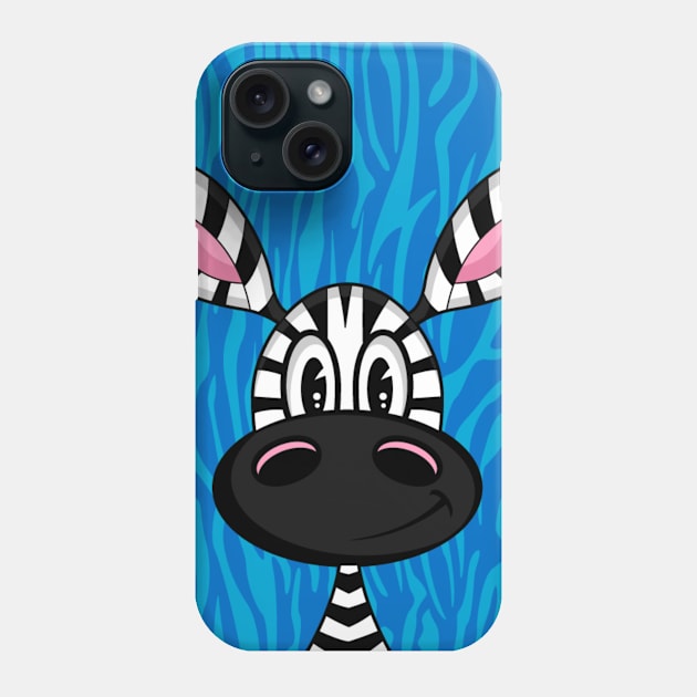 Cute Cartoon Zebra Phone Case by markmurphycreative