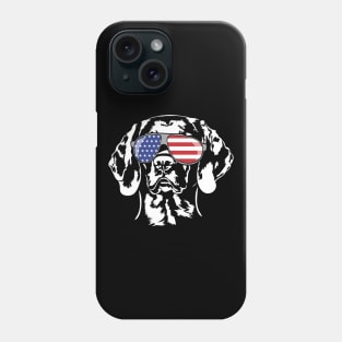 Proud Hungarian Vizsla American Flag sunglasses patriotic dog Phone Case