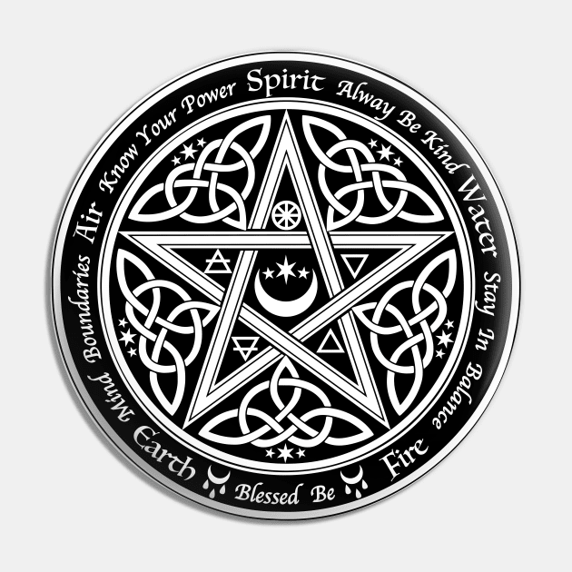 Good Witch Pentagram Pin by RavenWake