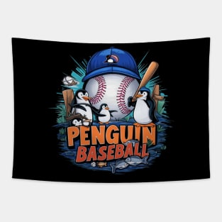 Penguin baseball time Tapestry