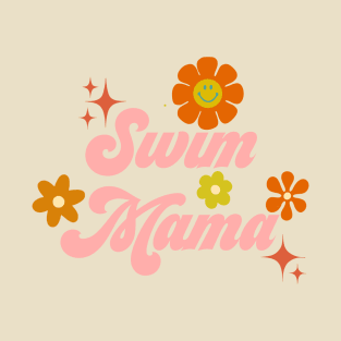 Swim Mama - 70s style - pink T-Shirt