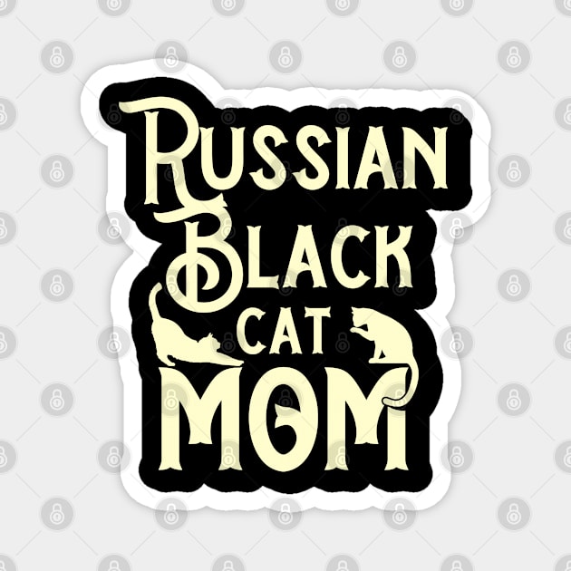 Russian black cat mom breed Magnet by SerenityByAlex