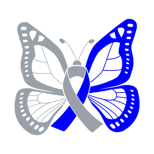 Silver and Blue Butterfly Awareness Ribbon T-Shirt