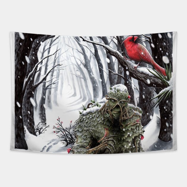 Winter Swamp Thing Tapestry by ShawnLangley