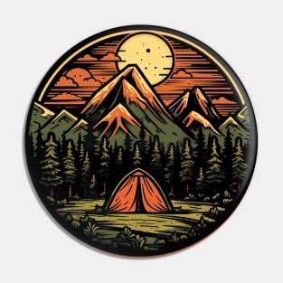 Camping in Wild Nature Pin