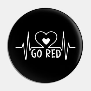 Go Red American Heart Health Month Awareness In February Pin