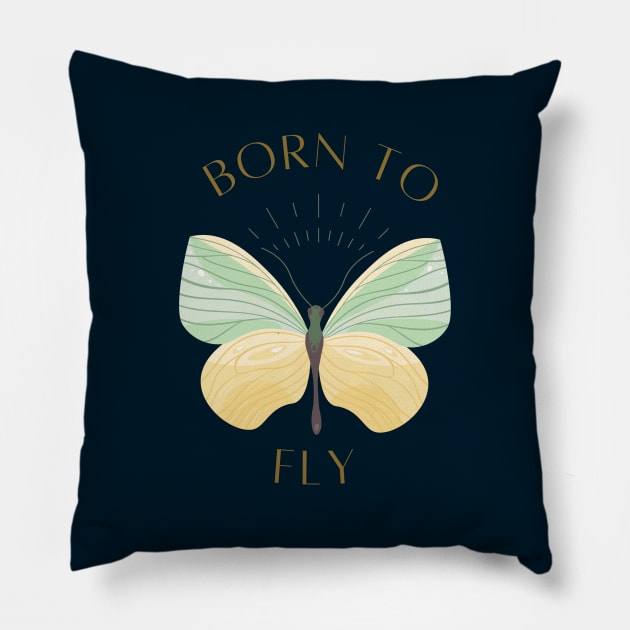 Born To Fly! Pillow by Brave & Free