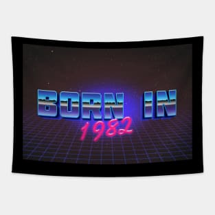 Born In 1982 ∆∆∆ VHS Retro Outrun Birthday Design Tapestry