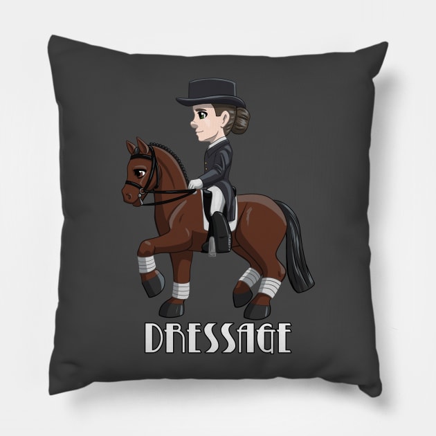 Cute Little Dressage Rider Pillow by lizstaley