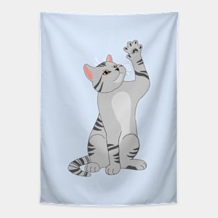 GRAY CAT Tapestry