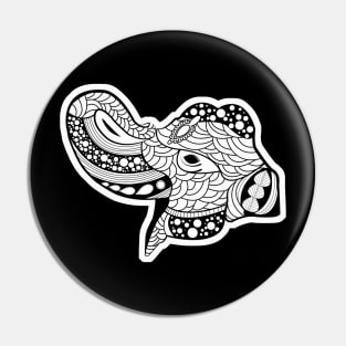 Elegant mandala elephant in black and wihte Pin