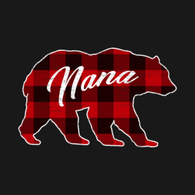 Disover Red Plaid Nana Bear Shirt Matching Pajama Family - Red Plaid Bear Christmas - T-Shirt