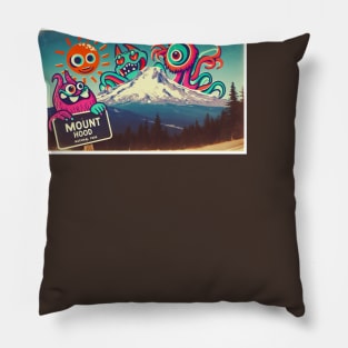 Mt hood and monsters Pillow