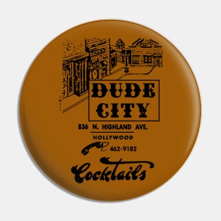 Retro Vintage Dude City Gay Bar Pin