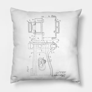 Dampened Lateral Motion Freight Car Truck Bolster Vintage Patent Hand Drawing Pillow