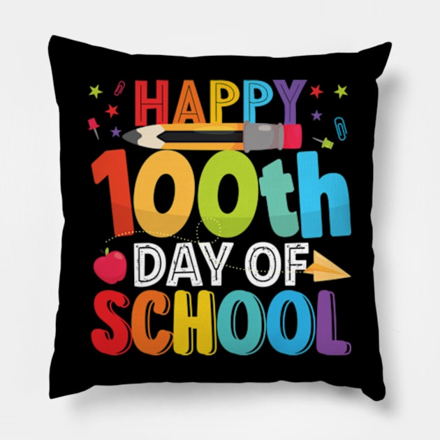 Happy 100 Days Of School Cool Teacher Student Pillow by RiseInspired