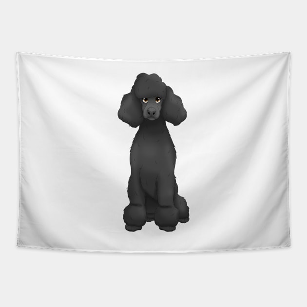 Black Standard Poodle Dog Tapestry by millersye