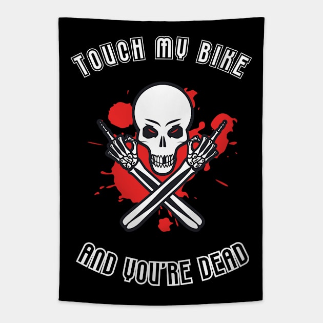 don't touch my bike! motorbiker Tapestry by Johan13