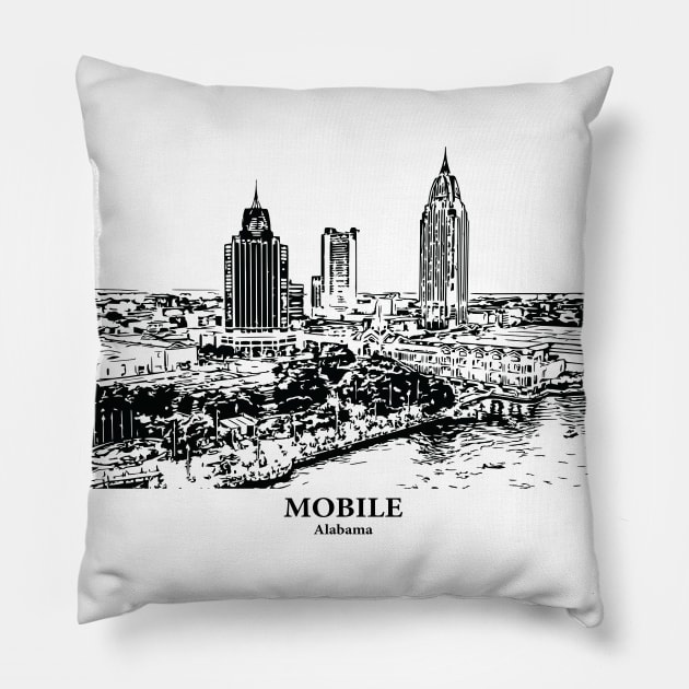 Mobile - Alabama Pillow by Lakeric