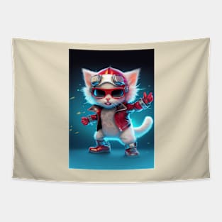 Cute Cosmic Cat - Anime Art design Tapestry