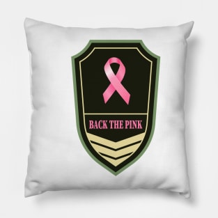 Back the pink breast cancer awareness Military tag Pillow