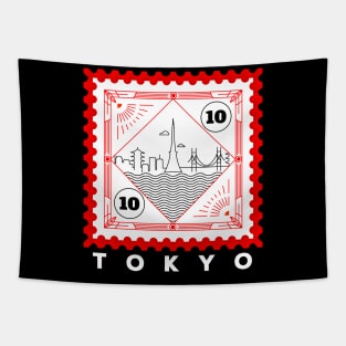 Tokyo Stamp Design Tapestry