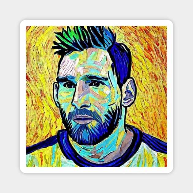 Messi Art Tshirt Magnet by Sunlyleaf