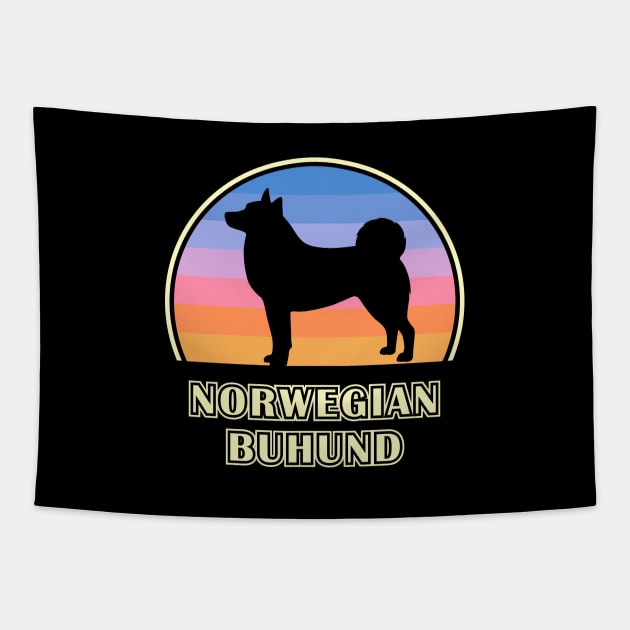 Norwegian Buhund Vintage Sunset Dog Tapestry by millersye