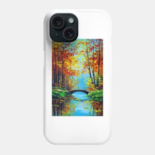 Bridge in an autumn pond Phone Case