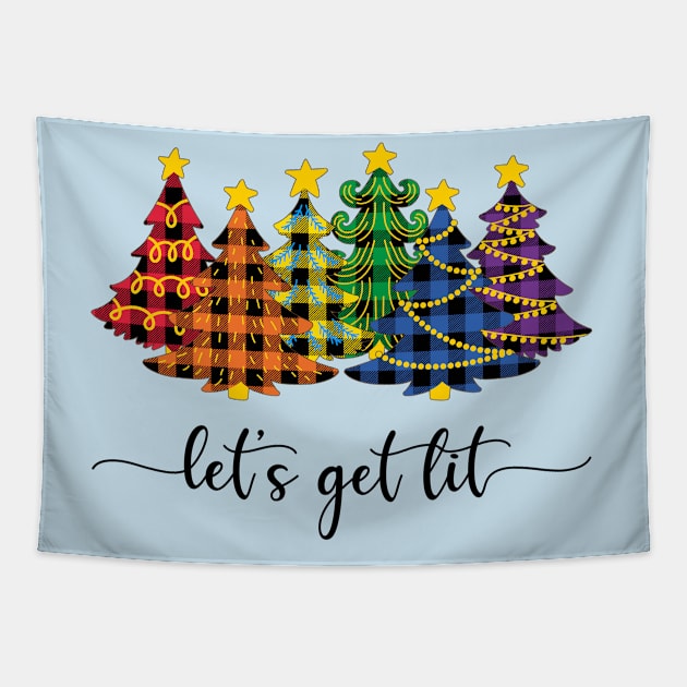 LGBT Christmas Tree Buffalo Plaid Tapestry by AllWellia