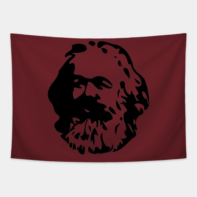 Karl Marx Silhouette Tapestry by SpaceDogLaika