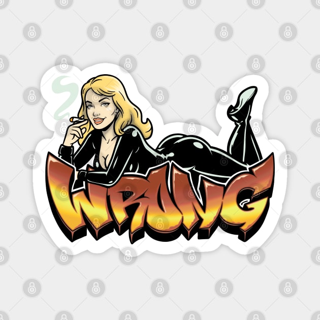 Wrong Blonde Latex Pinup Magnet by Wrongteeshirt