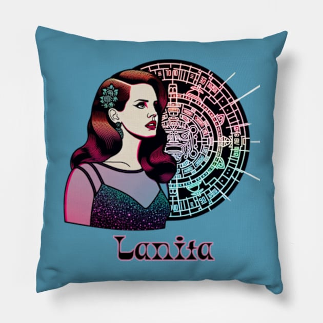 Lana Del Rey - Lanita (for light colors) Pillow by Tiger Mountain Design Co.