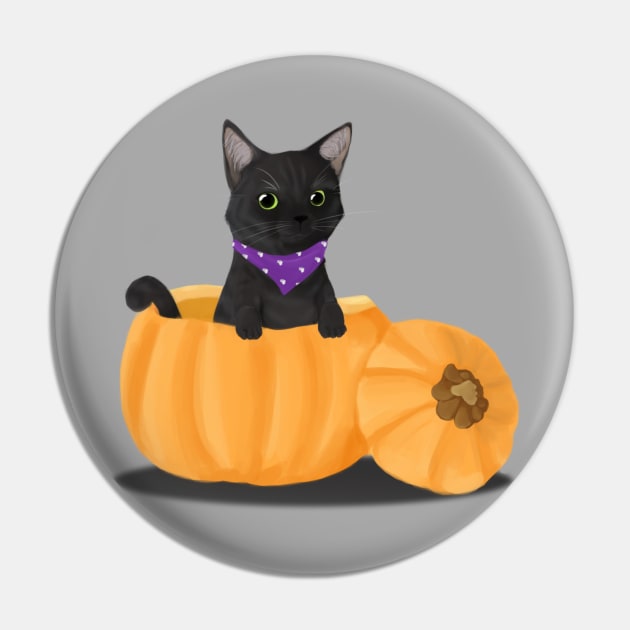 Pumpkin Cat Pin by michelleachan