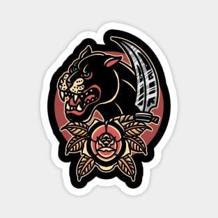 rose and panther tattoo Magnet