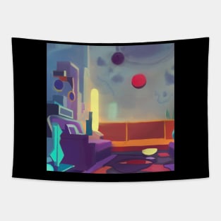 Surreal liminal living room Tapestry