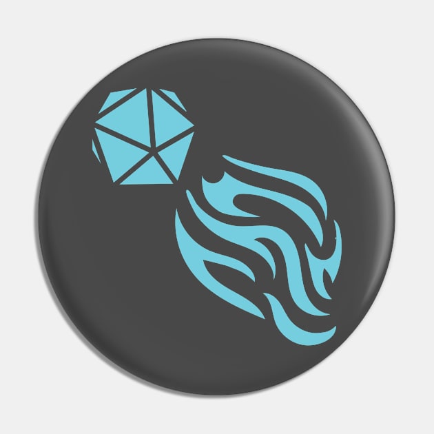 Reckless Attack Dice Logo Teal Pin by Reckless Attack