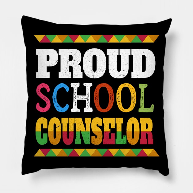 Proud School Counselor Teachers Gift Pillow by 2blackcherries