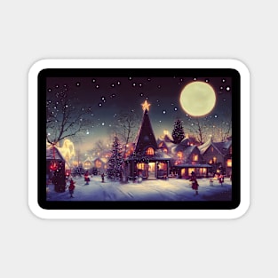 Winter Holiday Chrismas tree Landscap gift designs Series 03 Magnet