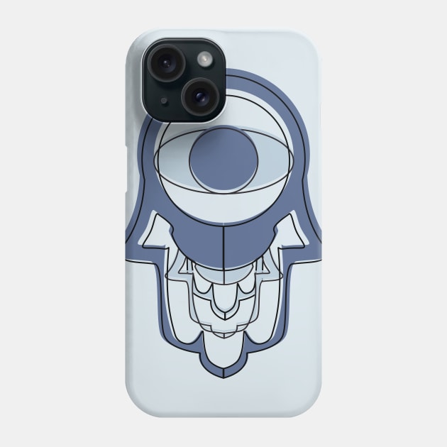 Blue Graffiti Hamsa for Protection and Good Luck Phone Case by ibadishi