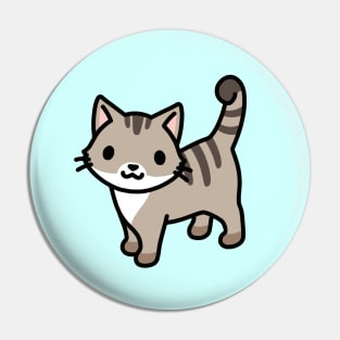 Grey Tabby Cat Pin