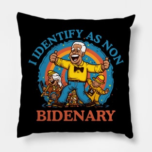 I Identify As Non Bidenary 4th Of July Pillow