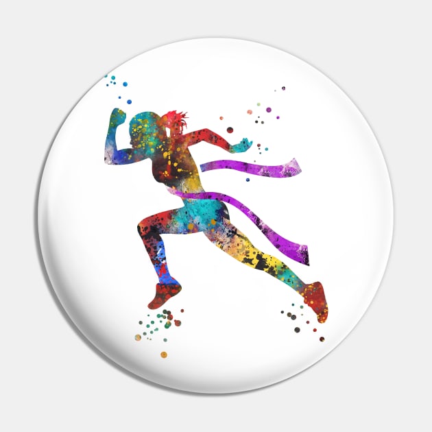 Running woman Pin by RosaliArt