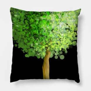 Image: Watercolor, Green tree Pillow