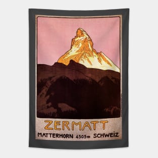 Vintage Travel Poster with the Matterhorn Tapestry