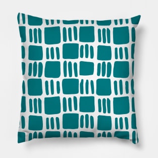 Abstract squares - turquoise Pillow