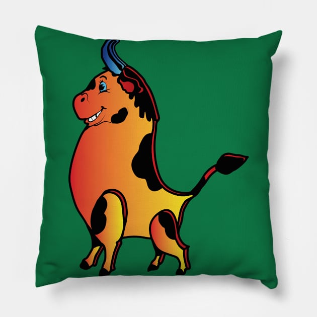 Smiles bull Pillow by SVGdreamcollection