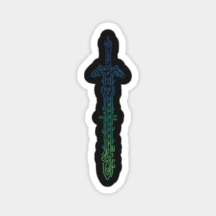 Zonai Gradient Sword Geoglyph Black Background (Totk) Magnet