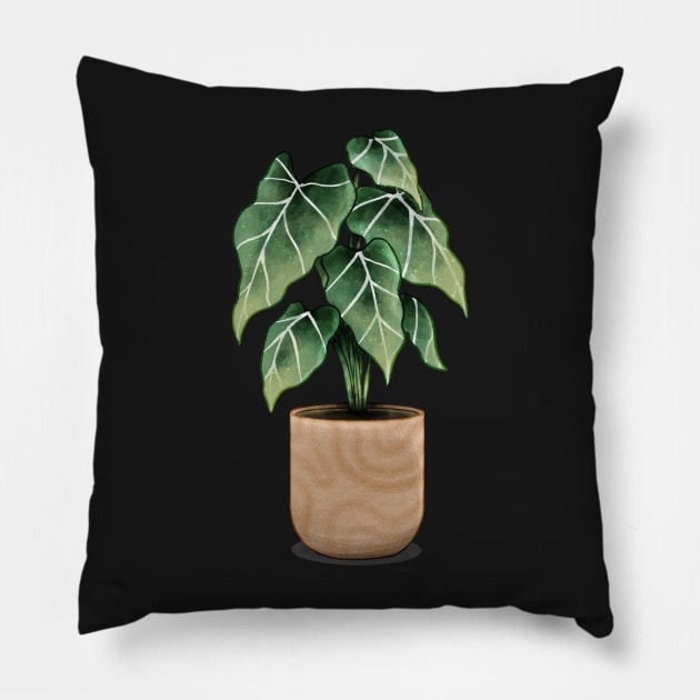 Alocasia frydek Pillow by gronly